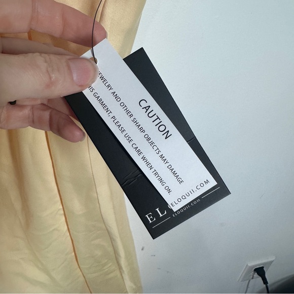 NWT Eloquii Pastel Yellow Satin Mini Cowl Neck Slip Dress size 22 - Picture 7 of 9